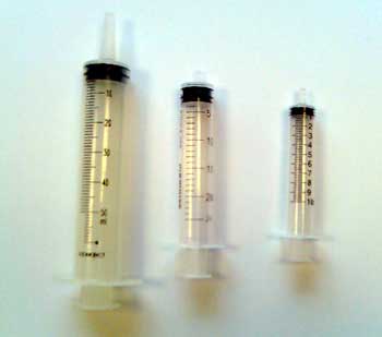 Syringes used for timber injection